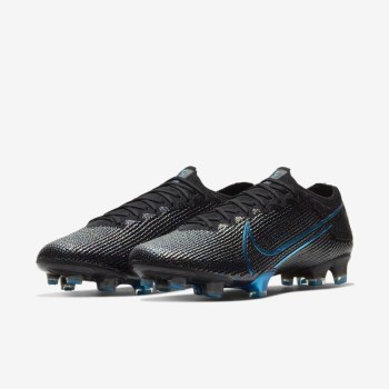 Nike Mercurial Vapor 13 Elite FG - Férfi Focicipő - Fekete/Fekete/Sötét Szürke/Kék